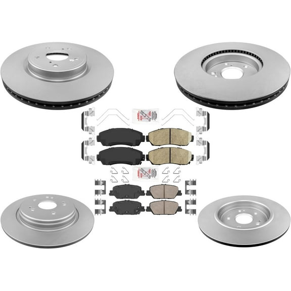 Improved Braking, Enhanced Durability - iBrake Coated Ceramic Brake Pads & Rotors 320MM Vented Front 309.7MM Solid Rear for 2020-2022 for CR-V Hybrid