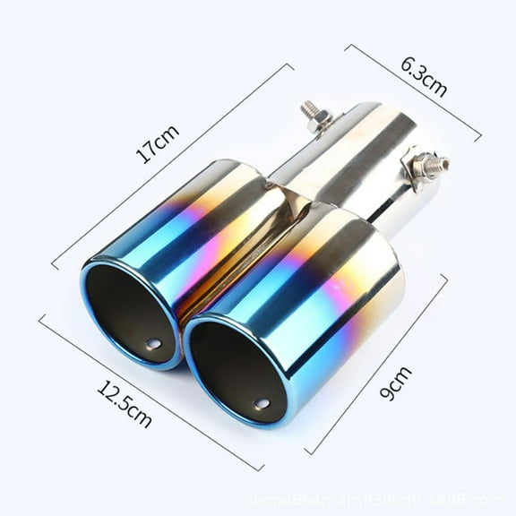 Improved Engine Performance Stainless Steel Exhaust Tip, Easy Screw Installation for Universal Automobile Modification, Enhanced Vehicle Aesthetics for Silverblue 1PC
