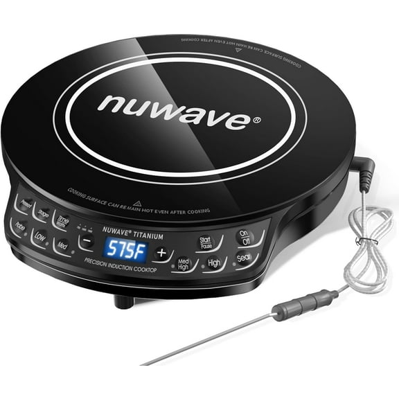 Improved Hot Plate with Digital Probe, 106 Temps 100F-575F, 3 Watt Settings, Portable Induction Burners for Cooking