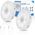 thumbnail image 1 of Improved LED Rechargeable Motion Sensor Light Indoor, Bright & Long-Lasting , Stick- Motion Sensor Puck Night Lights for Closet, Cabinet, Kitchen, Hallway, Stairs - Cool 2Pack, 1 of 6