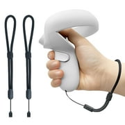 Improved Replacement Reflective Wrist Straps for Oculus Quest 2 Gen Controller, Sturdy Comfy Adjustable Hand Strap for Oculus, Easy Attach Black Resin Stopper for Oculus Controllers