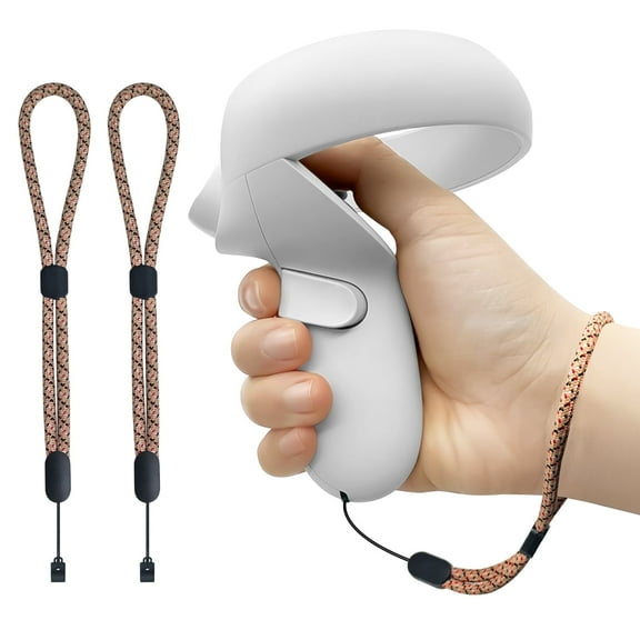 Improved Replacement Reflective Wrist Straps for Oculus Quest 2 Gen Controller, Sturdy Comfy Adjustable Hand Strap for Oculus, Easy Attach Black Resin Stopper for Oculus Controllers