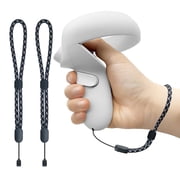 Improved Replacement Reflective Wrist Straps for Oculus Quest 2 Gen Controller, Sturdy Comfy Adjustable Hand Strap for Oculus, Easy Attach Black Resin Stopper for Oculus Controllers