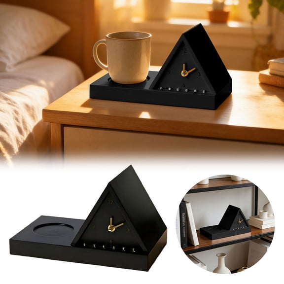 Improvements Book Rest Clock with Light and Storage, 4-in-1 Bedside Book Holder, LED Reading Lamp, Digital Clock & Organizer Tray, Multifunctional Nightstand Accessory for Readers (Black)