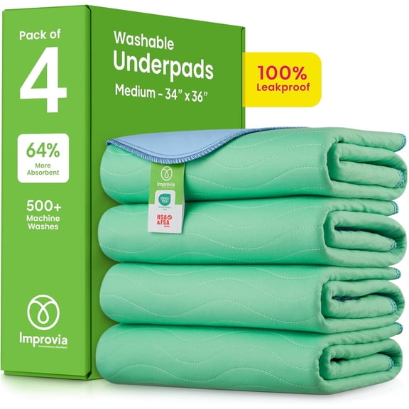 Washable Underpads, Heavy Absorbency Reusable Incontinence Pads