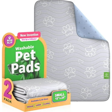 Improvia Washable Pet Pads Absorbent Reusable Puppy Pee Pads, 18” x 24” 2-Pack