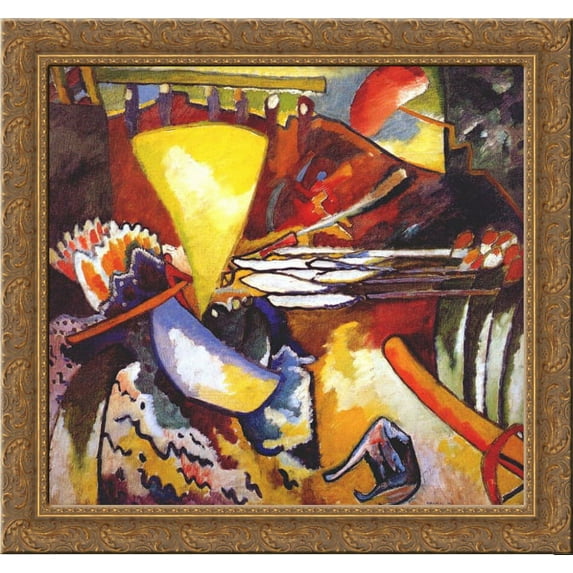 Improvisation 11 24x20 Gold Ornate Wood Framed Canvas Art by Wassily Kandinsky