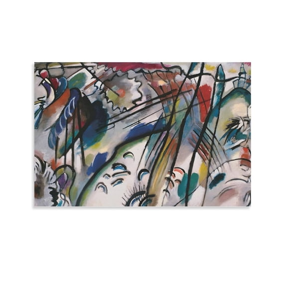Improvisation 28 (second Version) (1912) by Wassily Kandinsky Painting Poster3-4 Room Aesthetic Poster Print Art Wall Painting Canvas Posters Gifts Modern Bedroom Decor 24x36inch(60x90cm)