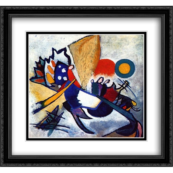 Improvisation 29 2x Matted 30x28 Large Black Ornate Framed Art Print by Wassily Kandinsky