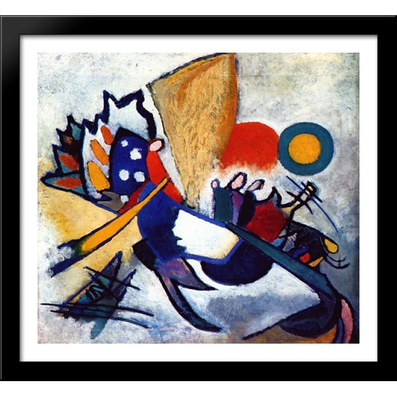Improvisation 29 30x28 Large Black Wood Framed Print Art by Wassily Kandinsky