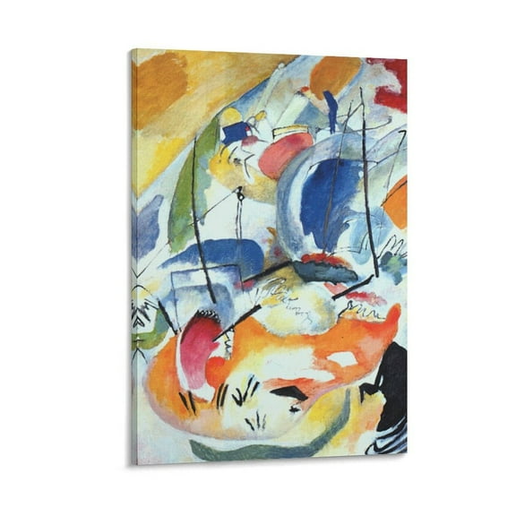 Improvisation 31 (Sea Battle) (1913) by Wassily Kandinsky Painting Poster Posters Art Print Wall Photo Paint Poster Hanging Picture Family Bedroom Decor Gift 12x18inch(30x45cm)