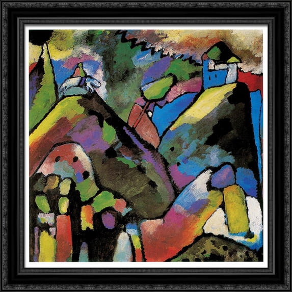 Improvisation 9 28x28 Large Black Ornate Wood Framed Canvas Art by Wassily Kandinsky