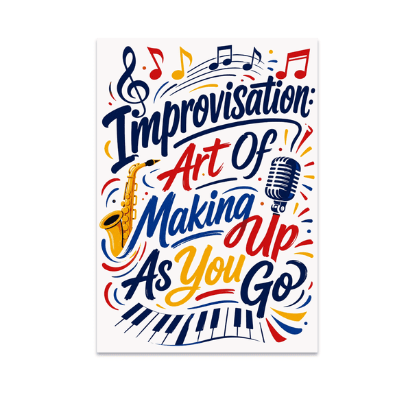 Improvisation Art Of Making Up As You Go - Music Lover - 13x19 Poster Print