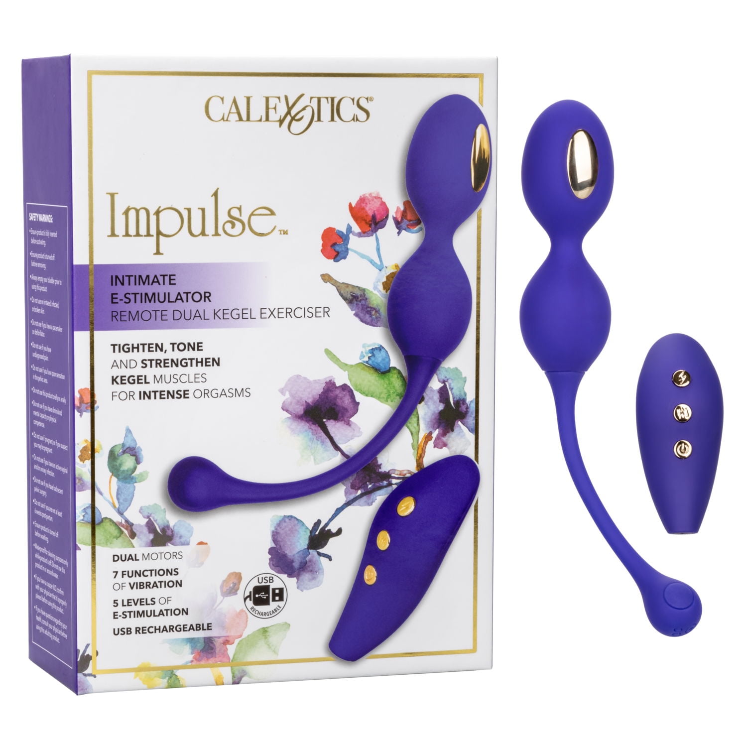 CALIFORNIA EXOTIC NOVELTIES Impulse Intimate E-Stimulator Dual Kegel Luxury 7-Function 5-Speed Vibrator Massager