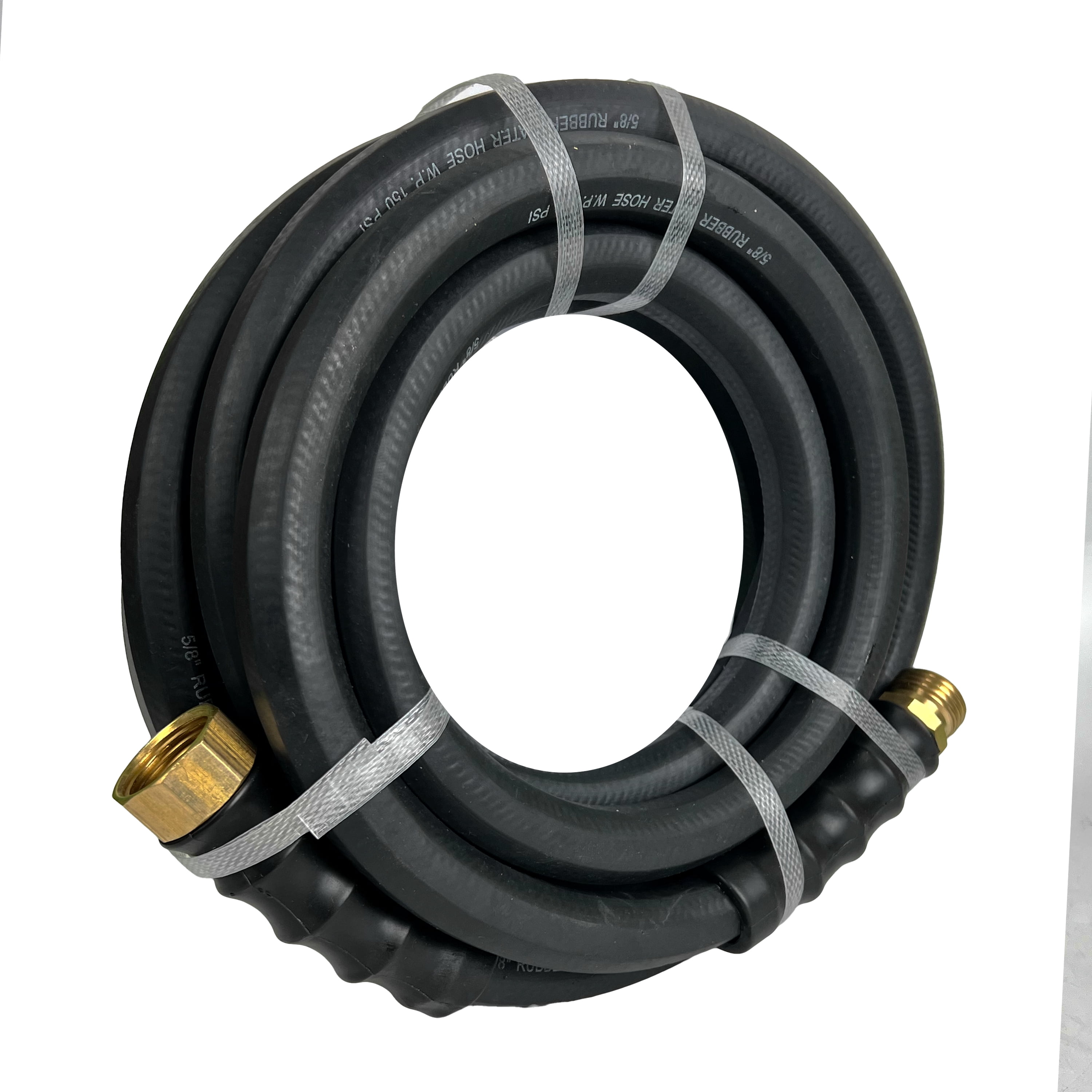 Impulse Rubber Water Hose 5/8" x 25 ft, 150 PSI Flexible Garden Hose, EPDM UV & Abrasion Resistant, Hot Water Compatible, Reinforced Polyester, Value Series Black