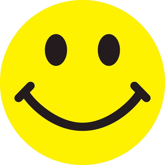Impulse Sticker - Yellow - Happy Face - 6ʺ Diameter - Pack of 12