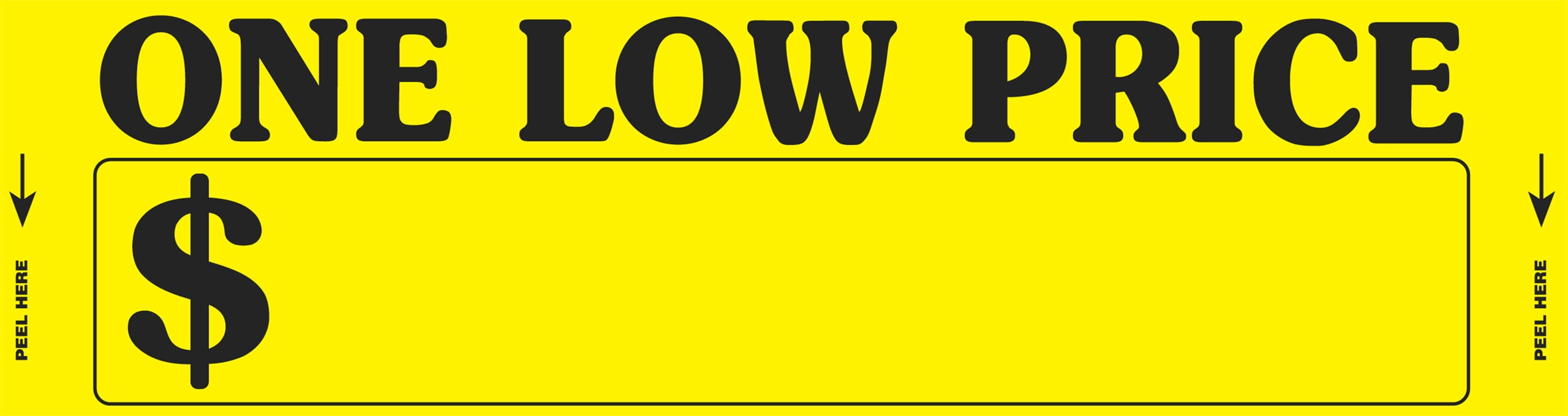 Impulse Sticker - Yellow - "One Low Price" - 11 1/4ʺL x 3 3/4ʺH - Pack of 100