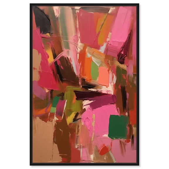 Impulse and Instinct Canvas Abstract Expressionism by Art Remedy, Black Frame, 30 x 45