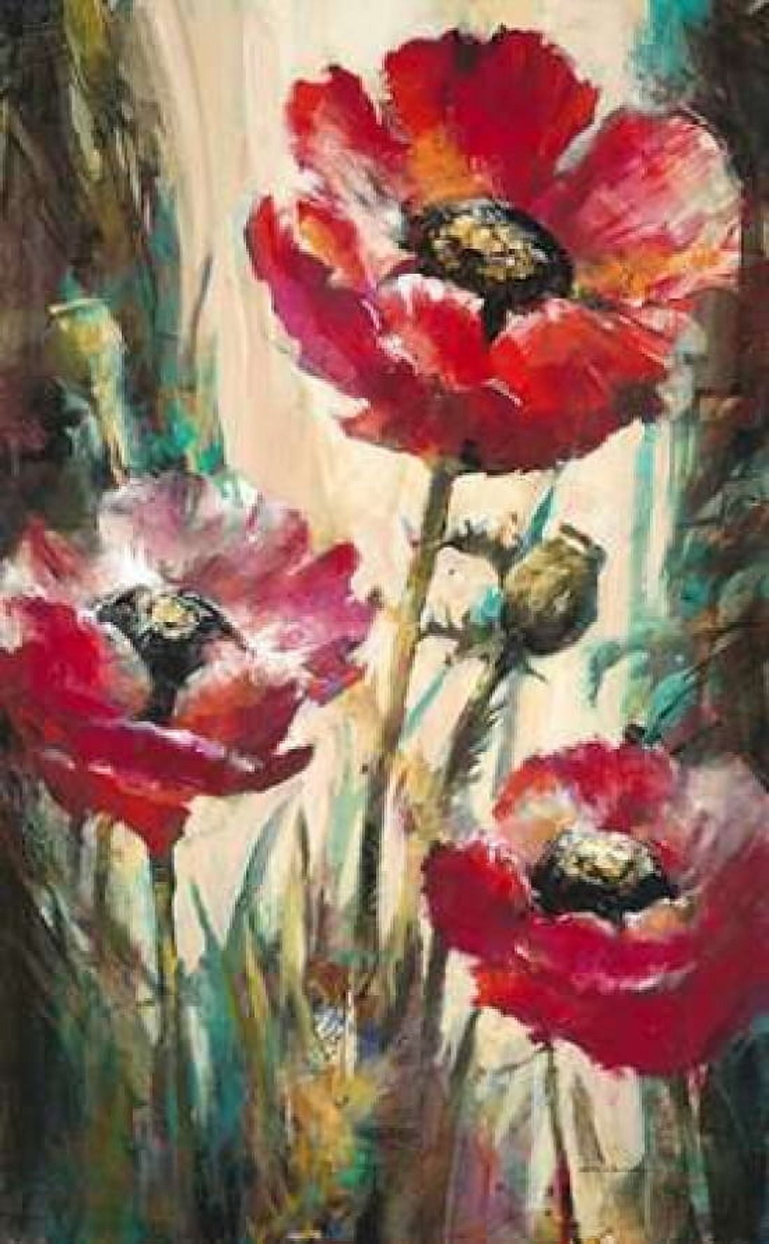 Impulsive Poppies Canvas Art - Brent Heighton (24 x 36)