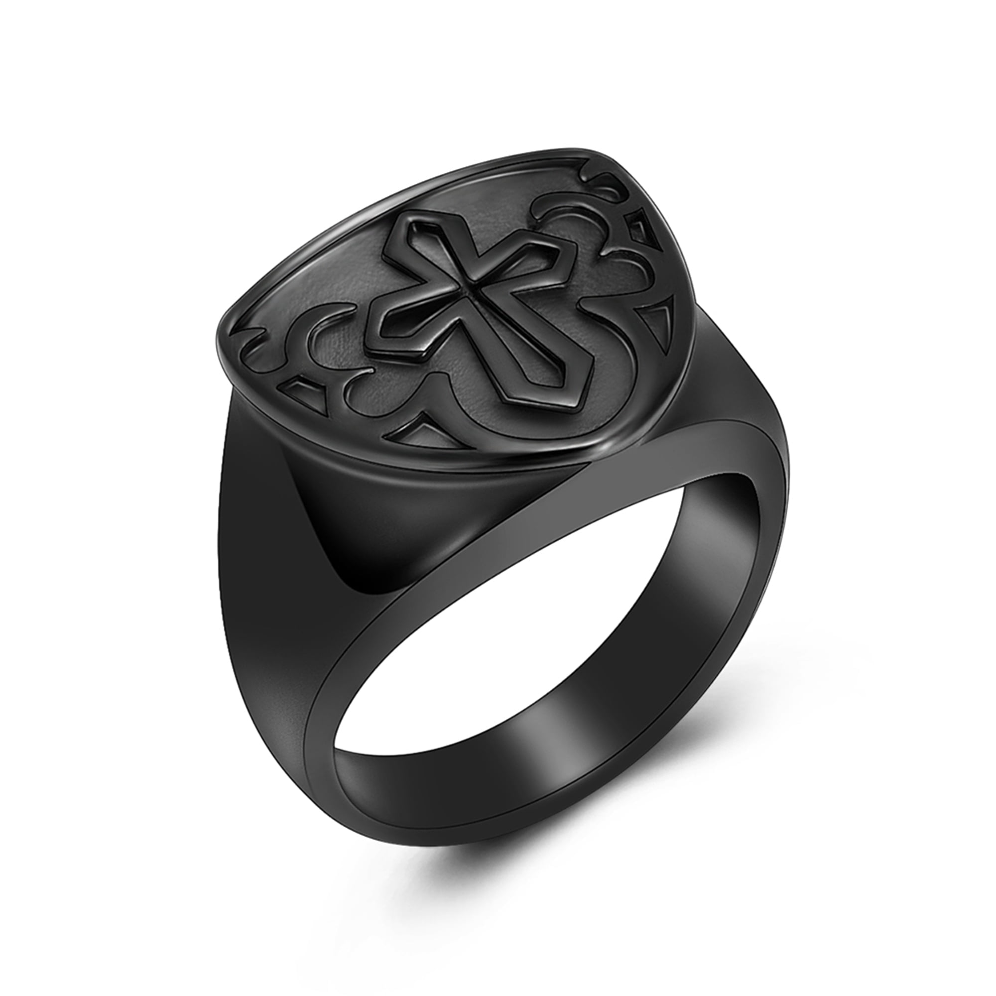 Imrsanl Cremation Urn Ring Jewelry for Ashes Engraved Cross Memorial ...