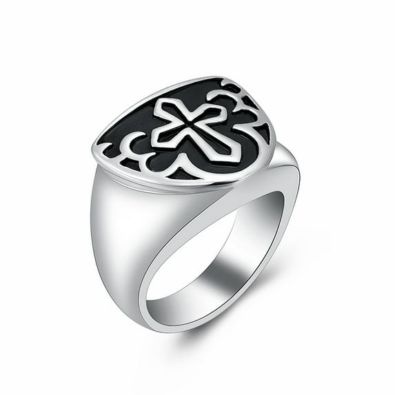 Imrsanl Cremation Urn Ring Jewelry for Ashes Engraved Cross Memorial Urn Ring Stainless Steel Celtic Knot Retro Keepsake Ashes Holder Ring,Size 6-10