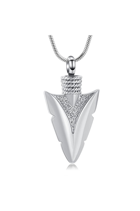 Men's Necklace - Stainless Steel Pendant Necklace For Men Cool Spear Point Arrowhead Pendant Chain Jewelry,Black & Silver & Gold & Blue & RoseGold Tone,Gift for Him