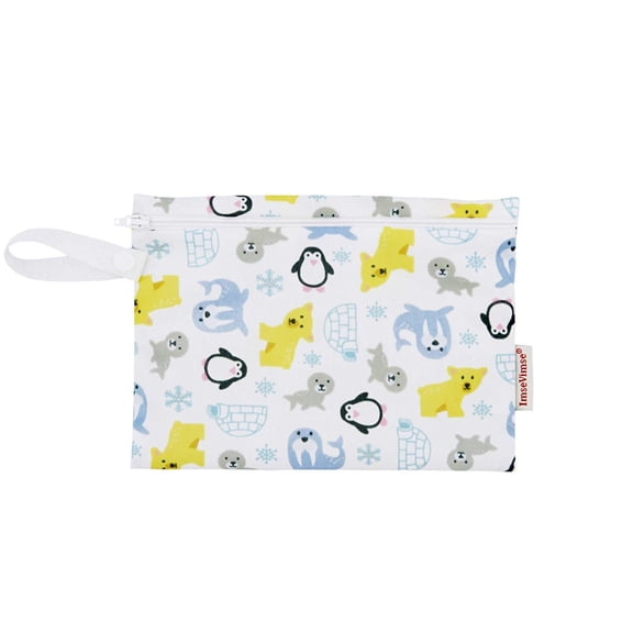 Imse Vimse Reusable Washable Wet Bags for Cloth Diapers Snowland, Mini Zipper Bag