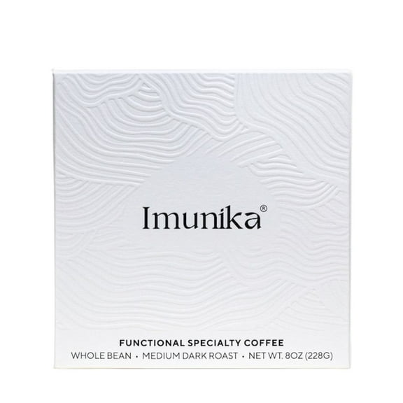 Imunika Black Premium Mushroom Coffee - Roasted by Imunika - Whole Bean Coffee - 8 Ounce Bag