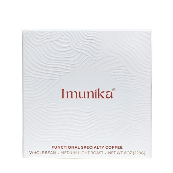 Imunika Red Premium Mushroom Coffee - Roasted by Imunika - Whole Bean Coffee - 8 Ounce Bag