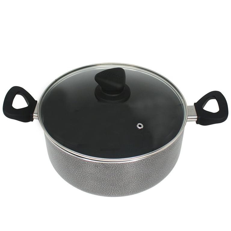 Hammered Copper 2.5 qt. Aluminum Non-Stick Stock Pot with Glass Lid Hammered Copper 2.5 qt. Aluminum Non-Stick Stock Pot with Glass Lid