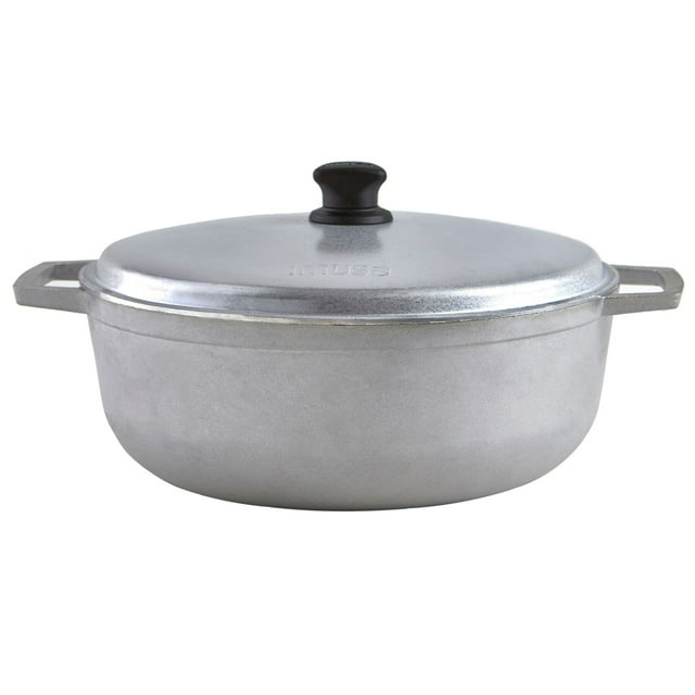 Imusa 11.6 Quart Cast Aluminum Traditional Colombian Caldero or Dutch Oven with Lid