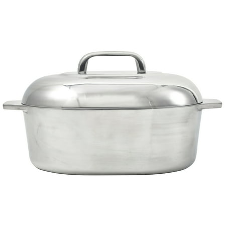 IMUSA 11in H. Cajun Cast Aluminum Oval Roaster with Lid
