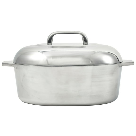 IMUSA 11in H. Cajun Cast Aluminum Oval Roaster with Lid
