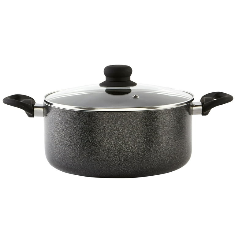 Imusa 12.7 Quart Nonstick Charcoal Exterior Stockpot with Glass