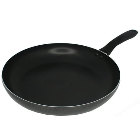 IMUSA  12in Charcoal Aluminum Nonstick Fry Pan with Soft Touch Handle, Black