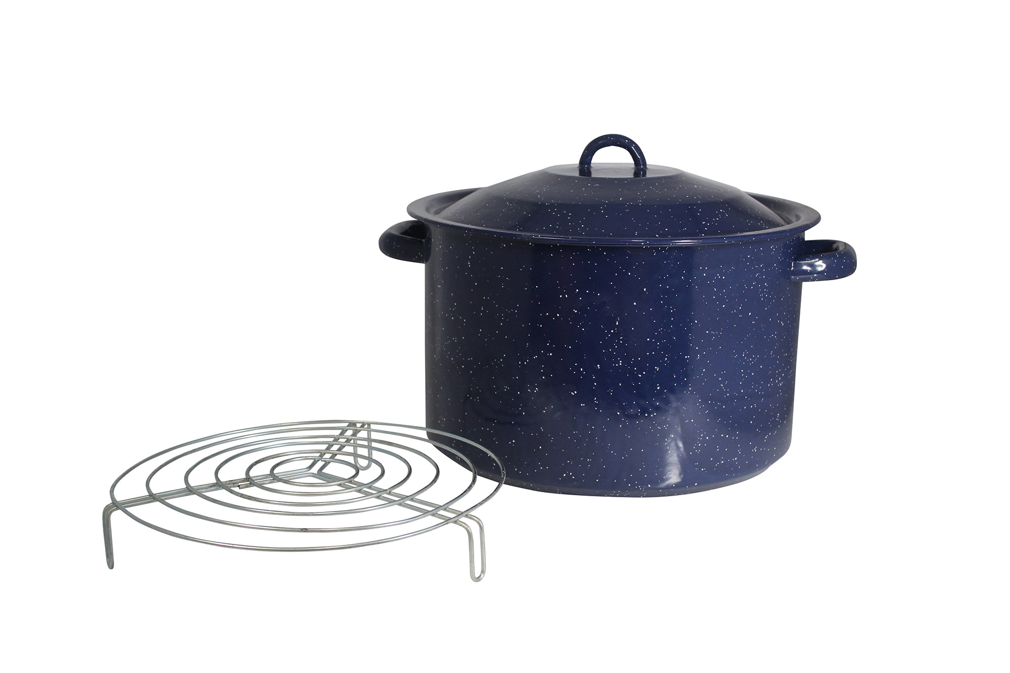 IMUSA 21 Quart Enamel Steamer Pot Blue with Steaming Rack