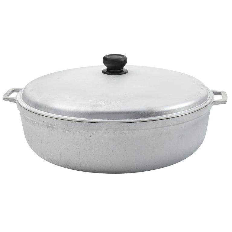 Tradition 7.5 qt. Round Cast Aluminum Nonstick Dutch Oven in Gray with Glass Lid Tradition 7.5 qt. Round Cast Aluminum Nonstick Dutch Oven in Gray with Glass Lid