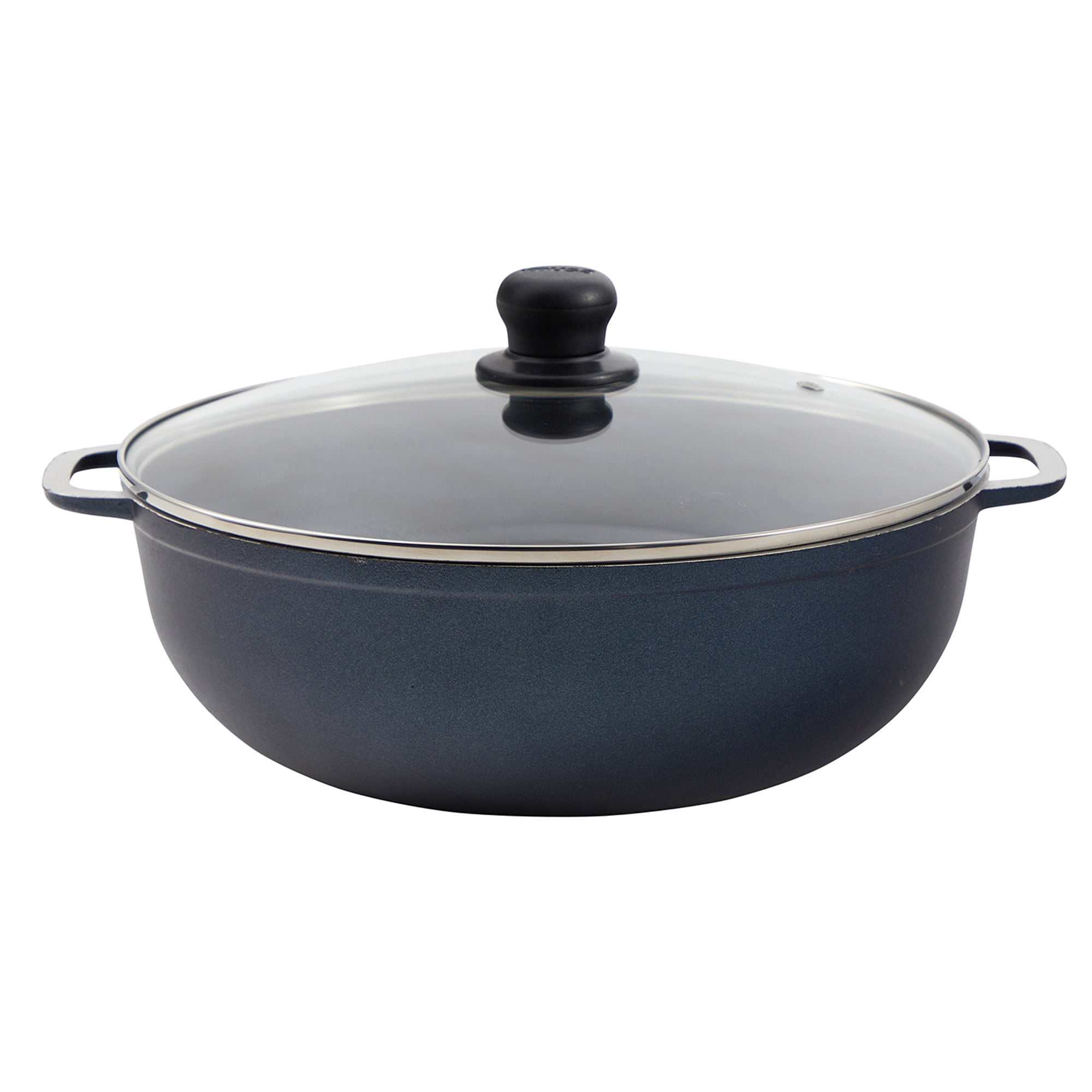 IMUSA 3.5qt Cast Aluminum Nonstick Caldero with Glass Lid, Blue - 24cm
