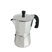Imusa 3 Cup New Traditional Aluminum Espresso Stovetop Coffeemaker, Silver