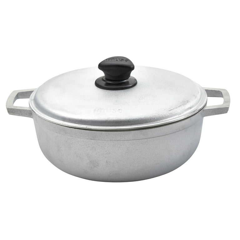 Tradition 7.5 qt. Round Cast Aluminum Nonstick Dutch Oven in Gray with Glass Lid Tradition 7.5 qt. Round Cast Aluminum Nonstick Dutch Oven in Gray with Glass Lid