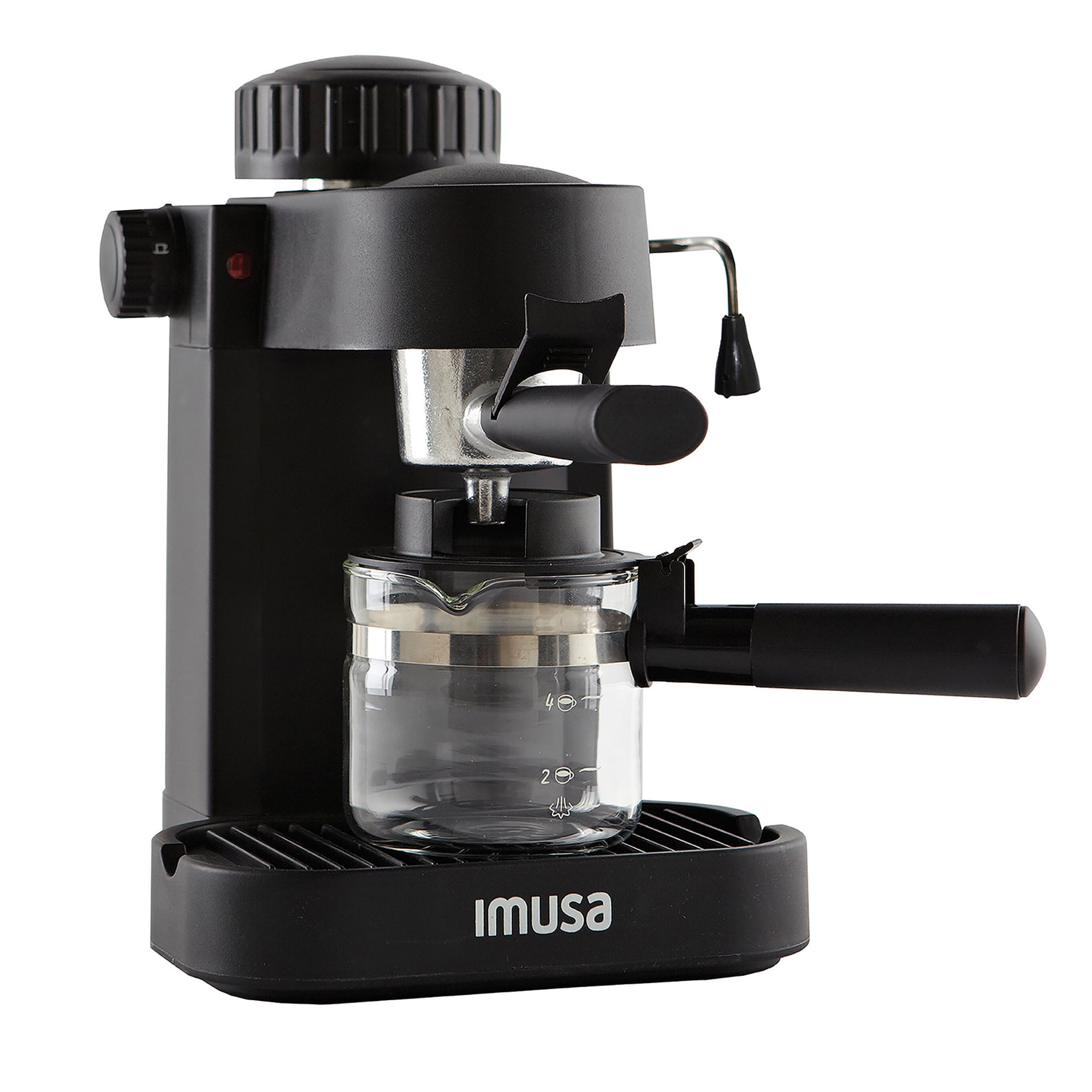 Black Semi-Automatic Espresso Maker with Steam Wand