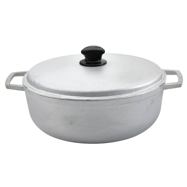 Tradition 7.5 qt. Round Cast Aluminum Nonstick Dutch Oven in Gray with Glass Lid Tradition 7.5 qt. Round Cast Aluminum Nonstick Dutch Oven in Gray with Glass Lid