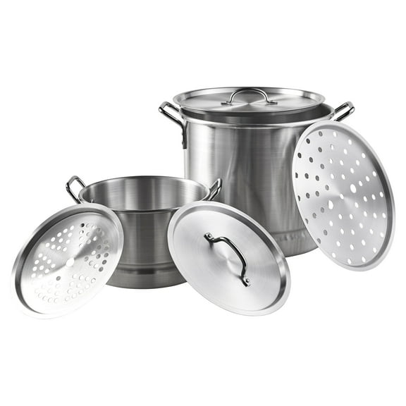 IMUSA 32qt Aluminum Steamer with Bonus 10qt Aluminum Steamer
