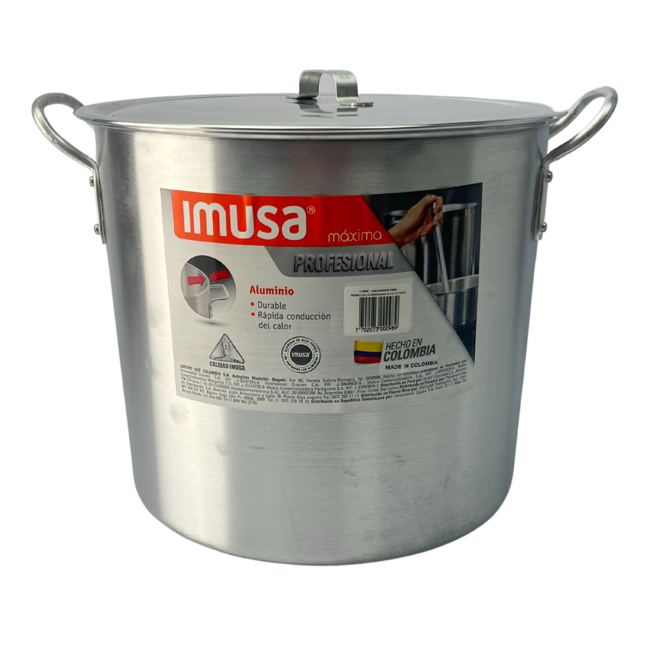 Imusa Aluminum Stock Pot  with  Lid  20-Quart, Silver  1pc