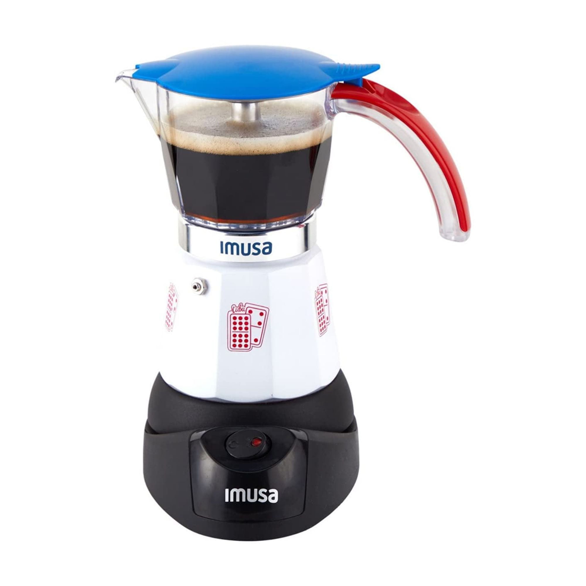 Imusa Special Edition Electric Cuba Domino themed Espresso Maker 3 or 6 Cups White Red Blue Walmart