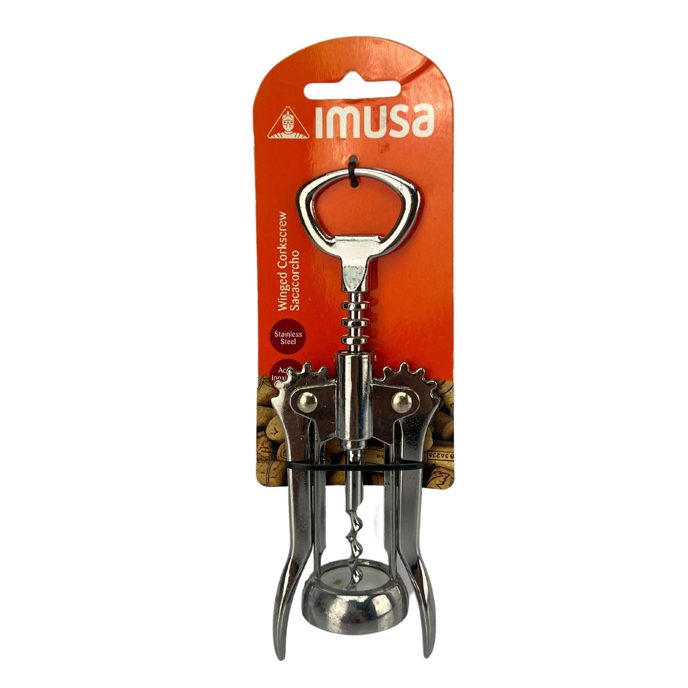 Silver Stainless Steel Ergonomic Winged Corkscrew