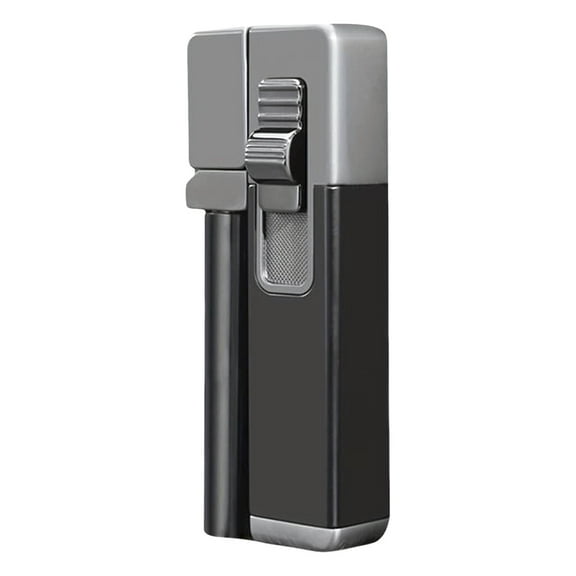 In 1 Lighter 2 in 1 Angled Flame Windproof for Pipes Cigars Metal Refillable Adjustable
