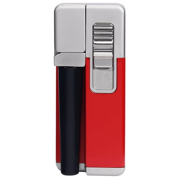 In 1 Lighter 2 in 1 Angled Flame Windproof for Pipes Cigars Metal Refillable Adjustable