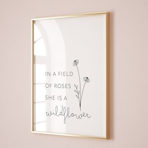 In A Field Of Roses Wildflower Poster, 8x12 UNFRAMED