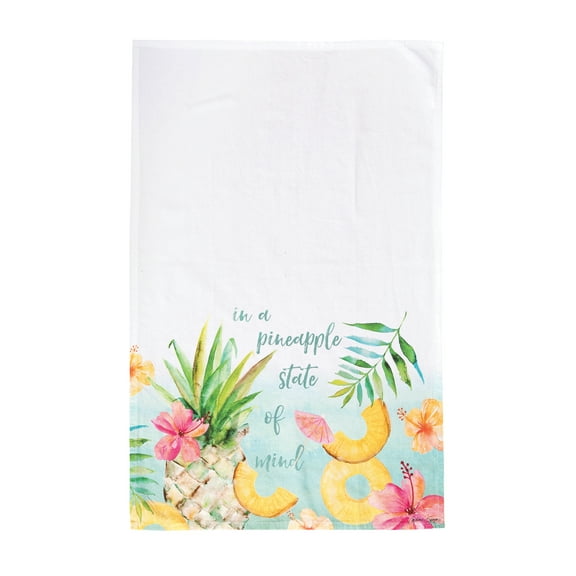 In A Pineapple State Of Mind Printed Flour Sack Kitchen Towel DishTowel